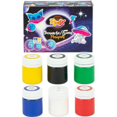 Набір гуашевих фарб, преміум, 6*20 мл, RUDIX