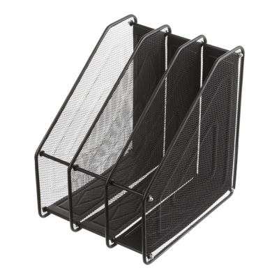 Лоток для паперів вертикальний "3 в 1", 310*295*240, металевий,чорний