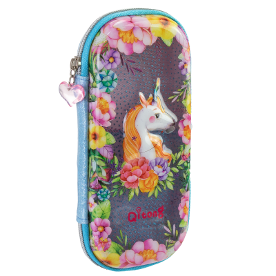 Пенал Cool4School з віконцем на 1 відділення на блискавці з органайзером, блакитний, QT-5751-Blue Пенал Cool4School з віконцем на 1 відділення на блискавці з органайзером, блакитний, QT-5751-Blue