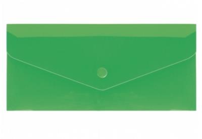 Євроконверт Е65 прозорий на кнопці, 180 мкм, фактура "глянець", зелений (10)