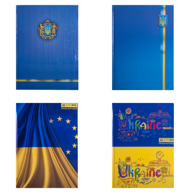 Книга учета Украинская символика, 96 листов, клетка, офсет (твердая ламинированная обложка), А4, ВМ.2400-38