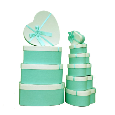 Подарункова коробка серце з бант. бірюз №10в 31106711 Подарункова коробка серце з бант. бірюз №10в 31106711