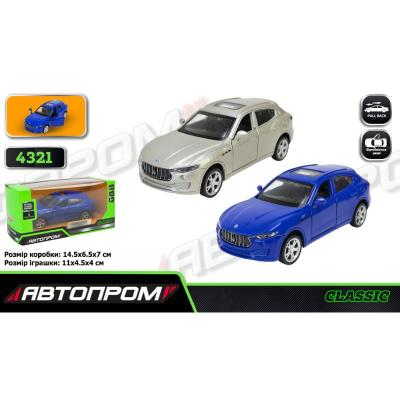 Машина мет. АВТОПРОМ арт. 4321 (96шт/2) 1:43 Maserati Levante SUV,2 кольори, відк.двері, короб. 14,5