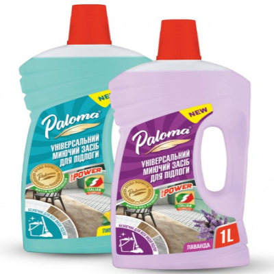 Миючий засіб Універсальний Paloma для підлоги Лаванда 1000 мл (12 шт/ящ) Миючий засіб Універсальний Paloma для підлоги Лаванда 1000 мл (12 шт/ящ)
