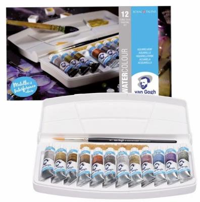 Набор акварельных красок, VAN GOGH Specialty, 12*10 мл+ кисточка, пластик, Royal Talens Набор акварельных красок, VAN GOGH Specialty, 12*10 мл+ кисточка, пластик, Royal Talens