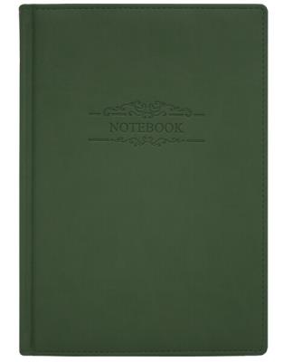 Щоденник недатований А5, тиснення "Notebook", Vivella, кремовий блок, зелений, клітинка