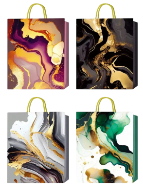 Пакет паперовий подарунковий, М:26х32х10см, тиснення фольгою BM.200014