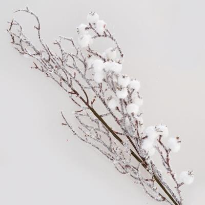 Гілка декоративна Yes! Fun з білими ягодами, 23см, засніжена
