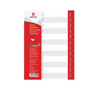Роздільник аркушів А4 Optima, пластик, JAN-DEC , по місяцям Роздільник аркушів А4 Optima, пластик, JAN-DEC , по місяцям