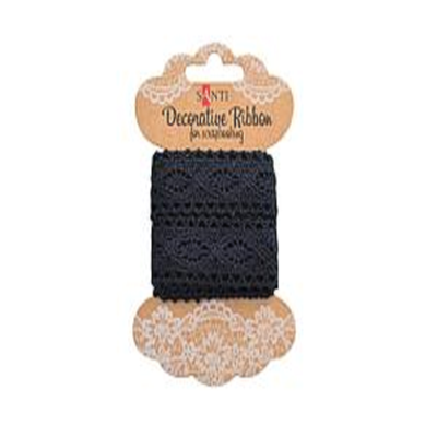 Мереживна стрічка чорна, 25мм, 2м., 741344 Santi (1) Мереживна стрічка чорна, 25мм, 2м., 741344 Santi (1)