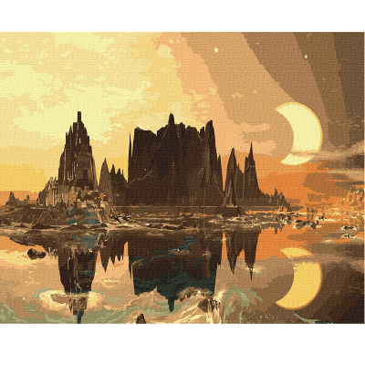 Набор для росписи номеров. "Золотой город" 40х50см, КНО2853