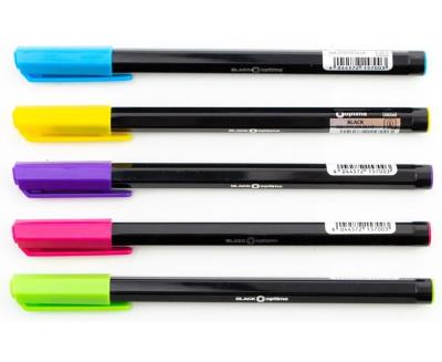 Ручка кулькова OPTIMA BLACK 0,7 mm. Корпус чорний, пише синім