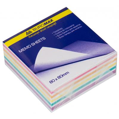 Блок паперу для нотаток 80х80х30мм, кольоровий, не клеєний