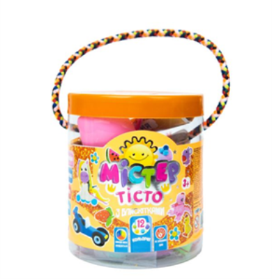 Набір тіста для ліпки 71809 (укр) Містер тісто 12 кольорів з блискітками, у блістері 10*9см Набір тіста для ліпки 71809 (укр) Містер тісто 12 кольорів з блискітками, у блістері 10*9см