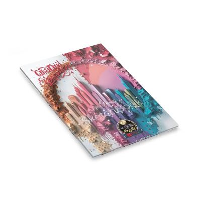 Скетчбук А4 28арк,м'як.обкл,біл.блок 250г,УФ-лак,тисн,1В3230,Яскраві фарби,1/10