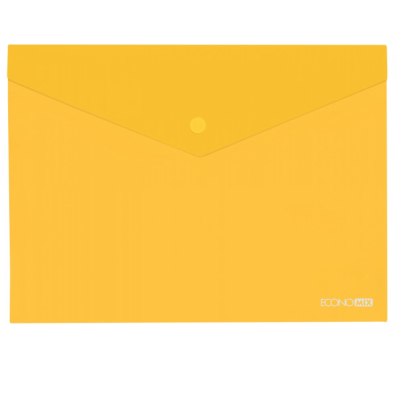 Папка-конверт В5 прозрачная на кнопке Economix, плотность 180 мкм, фактура "глянец", желтая Папка-конверт В5 прозрачная на кнопке Economix, плотность 180 мкм, фактура "глянец", желтая