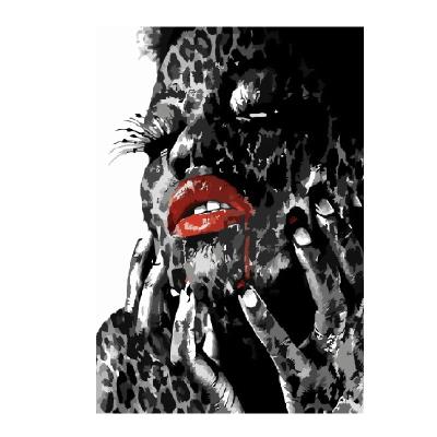 Набір для розпису по номерах VA-3425 "Леопардова дівчина", з лаком та рівнем розміром 40х50 см Набір для розпису по номерах VA-3425 "Леопардова дівчина", з лаком та рівнем розміром 40х50 см