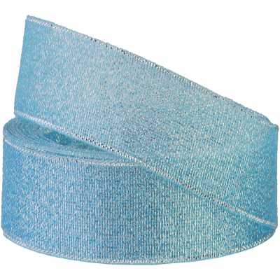 Стрічка парча 2,5см*22м, колір блакитний Стрічка парча 2,5см*22м, колір блакитний