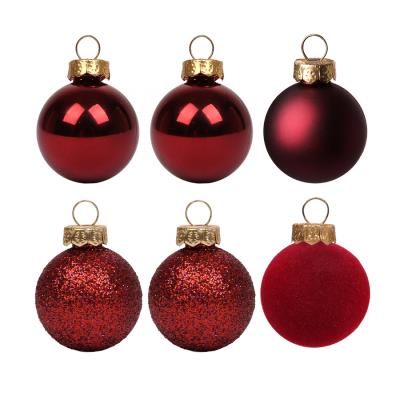 Набір новорічних куль Yes! Fun пластик 8см, 6 штук у тубусі, бордо