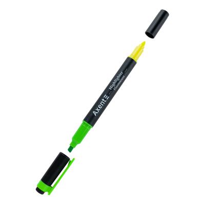 Маркер двосторонній на водній основі Highlighter Dual, 2-4 мм, клиноподібний, зелений+жовтий, 2534-04-А (1/12/144)