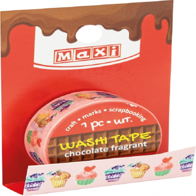 Стрічка декоративна з принтом 15мм*3м. З ароматом шоколаду Стрічка декоративна з принтом 15мм*3м. З ароматом шоколаду