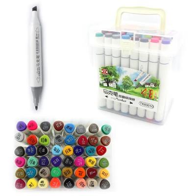 Набір скетч маркер трикут. двостор. скош/кругл тонк TY 48шт. пластик контейн. з ручкою TK83010-48 Набір скетч маркер трикут. двостор. скош/кругл тонк TY 48шт. пластик контейн. з ручкою TK83010-48