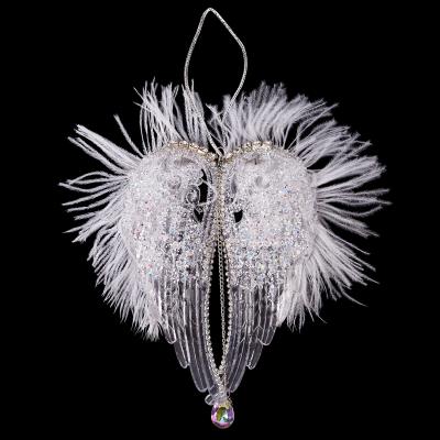 Прикраса новорічна Yes! Fun "Крила янгола" з пір'ям, 18см, акрил, гліттер