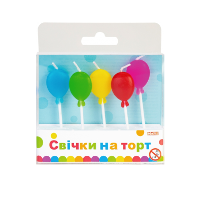 Набір Balloons: 5 свічок на торт асорті (1) Набір Balloons: 5 свічок на торт асорті (1)