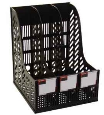 Лоток д/докум., вертик.3відд.черный,7021,NORMA