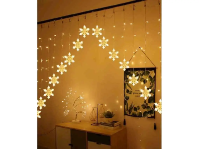 Штора-арка сніжинка 3м*1,2м, білий теплий Штора-арка сніжинка 3м*1,2м, білий теплий