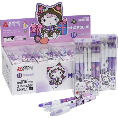 Ручка дитяча пиши-стирай Aodemei "Kitty" 0,38мм, син. 34250
