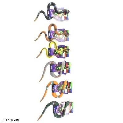 Змій гумовий арт. W9014 (144шт/4) 6 видів мікс кольорів, планшет 11*16,5*2см