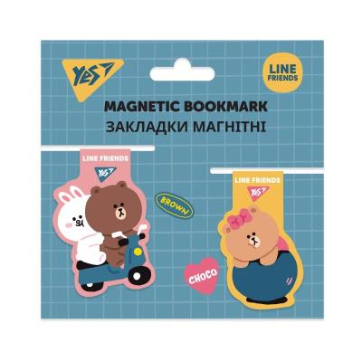 Закладки магнітні YES "Line Friends", 2шт.