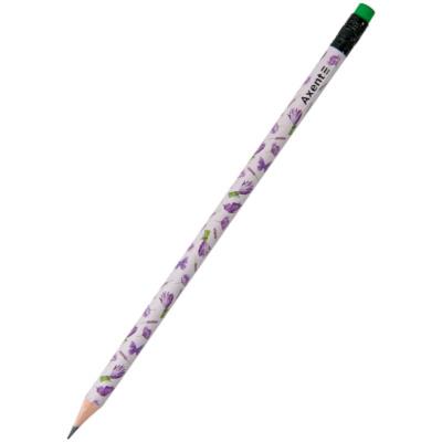 Олівець графітний Axent Lavender 9009-12-A, HB, з гумкою