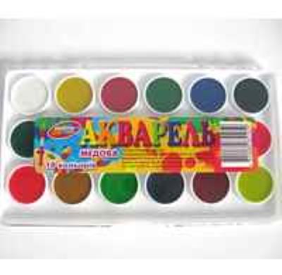 Фарби акварельні медові 12 кольорів "АКВАРЕЛЬКА-КАРАМЕЛЬКА" в пласт. кор., 1/60 Фарби акварельні медові 12 кольорів "АКВАРЕЛЬКА-КАРАМЕЛЬКА" в пласт. кор., 1/60