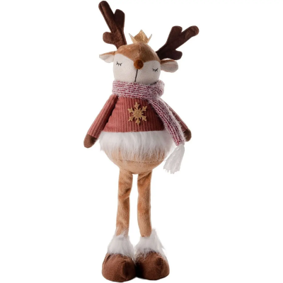 Новорічна м'яка іграшка Novogod'ko "Олень з короною" 45 см, LED