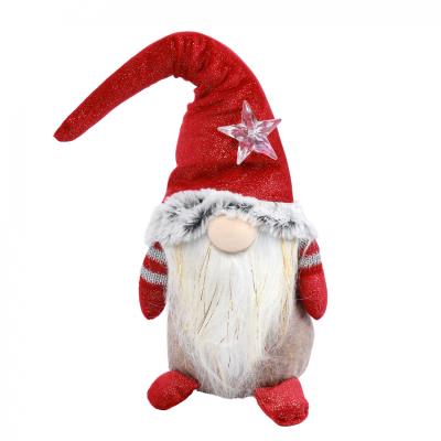 Новорічна м'яка іграшка Novogod'ko "Гном" у червоному, 37см, LED зірка