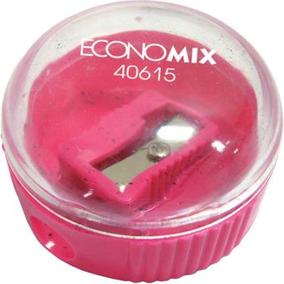 Чинка Economix 40615, пластиковая, с контейнером, на 1, лезвие прозрачная