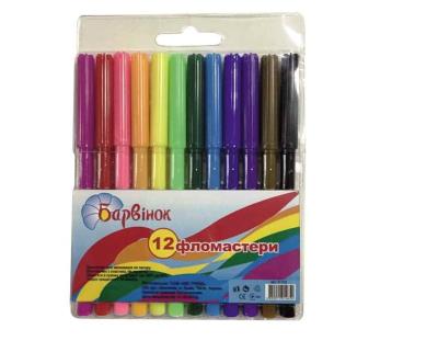 Фломастери Барвінок, Веселка, 5-102, 12 кольорів ("12/240") Фломастери Барвінок, Веселка, 5-102, 12 кольорів ("12/240")