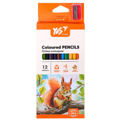 Олівці кольорові Yes 12 кол. "Orange Line" з точилкою