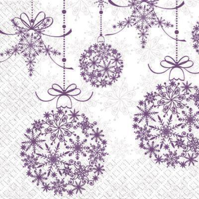 Серветки паперові 33х33 "Святкові кульки фіолетові" (15) (1/15) Серветки паперові 33х33 "Святкові кульки фіолетові" (15) (1/15)