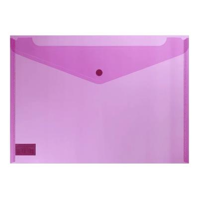 Папка-конверт А4 на кнопці, прозора, рожевий Папка-конверт А4 на кнопці, прозора, рожевий