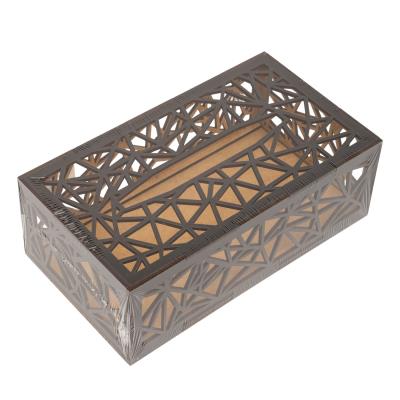 hdf0602 Серветниця фігурна "Геометрія", чорна (ХДФ, розмір 232х130х80 мм)