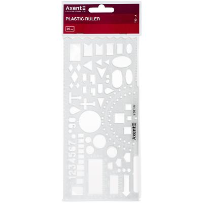 Лінійка-трафарет "Офіцерська", 20 см, прозора