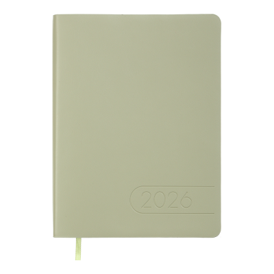 Щоденник датов. 2026 LIGHT MORANDI, A5, оливковий, штуч.шкіра