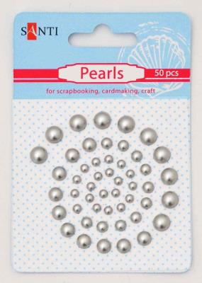 Перлини SANTI самоклеючі сріблясті, 50 шт (1/1/10/2500)