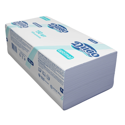 Полотенца бумажные Диво Бизнес, V-сборка, целлюлозные по 150 шт., 2-х слойные, белые Optimal