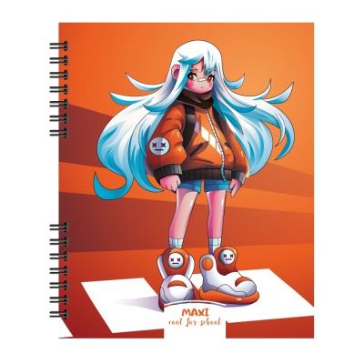 Блокнот В5, пластикова обкл., спіраль, 60 арк., клітинка