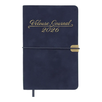 Щоденник датов. 2026 VELOUR, A6, синій, штуч. шкіра