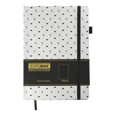 Блокнот діловий RELAX А5, 96 арк, чистий, обкладинка штучна шкіра, срібло